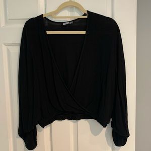 black flowy airy blouse
